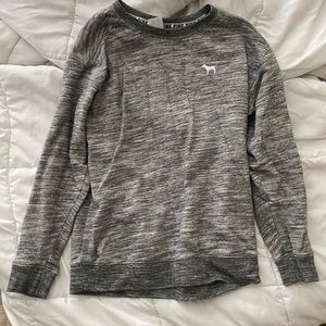 VS PINK Heather Grey Gray Pullover Sweater Logo